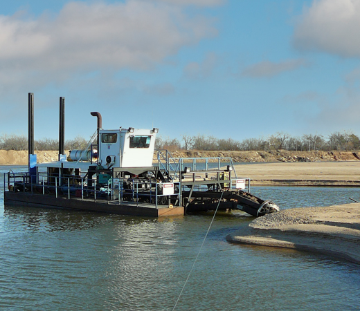 A VMI Cutter Suction dredge working at a sand pit
